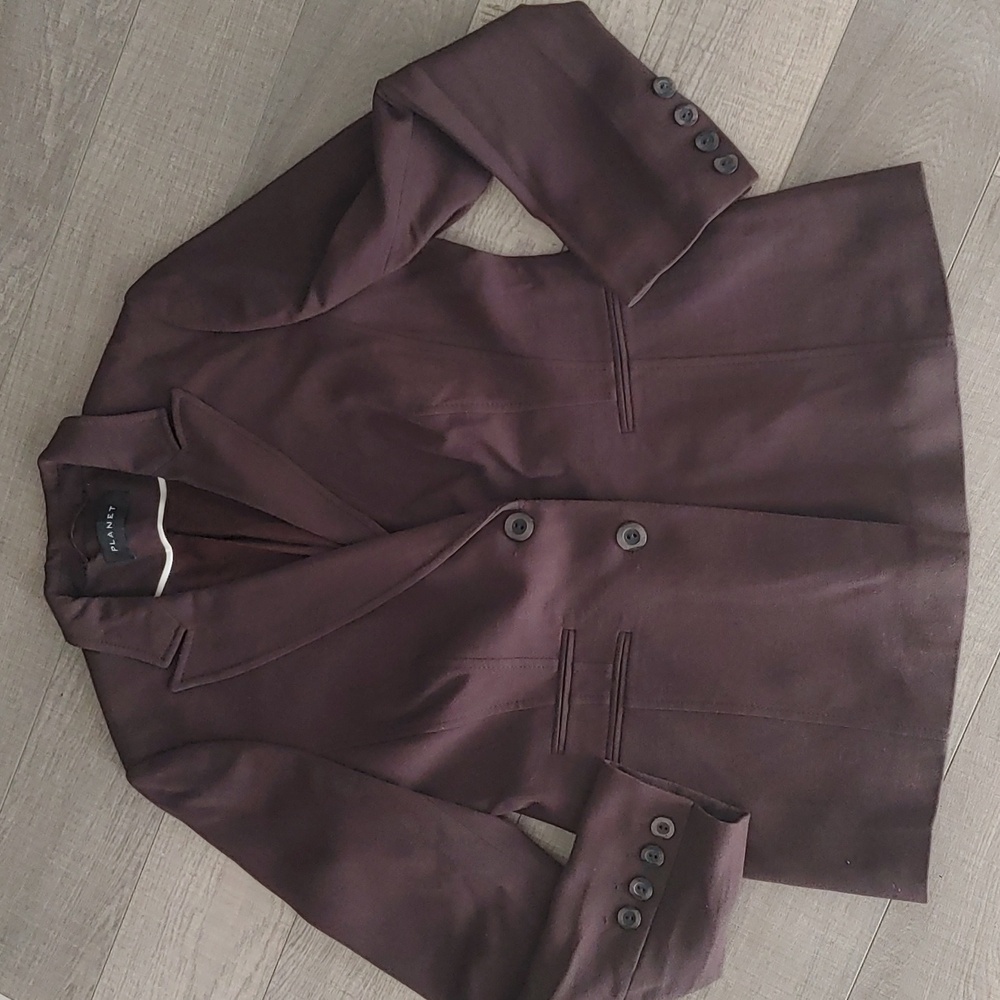 Planet US 12 Lined Brown Women's Blazer Jacket